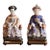 Mid-20th Century Japanese Export Famille Rose Style Emperor & Empress Statues - A Pair For Sale