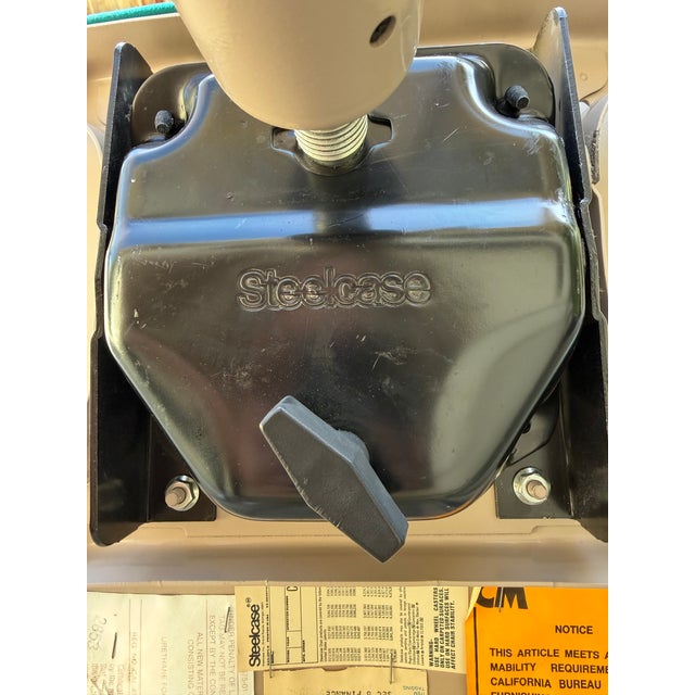 Vintage Mid-Century Steelcase Teal Blue Rolling Office Desk Arm Chair For Sale - Image 18 of 18