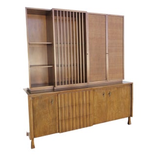 John Widdicomb Mid Century Two Part Sideboard Display Shelves Bookcase 6417 For Sale