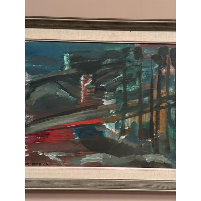 Olle Zetterqvist, Abstract Landscape, 1960, Oil on Canvas, Framed For Sale - Image 7 of 15
