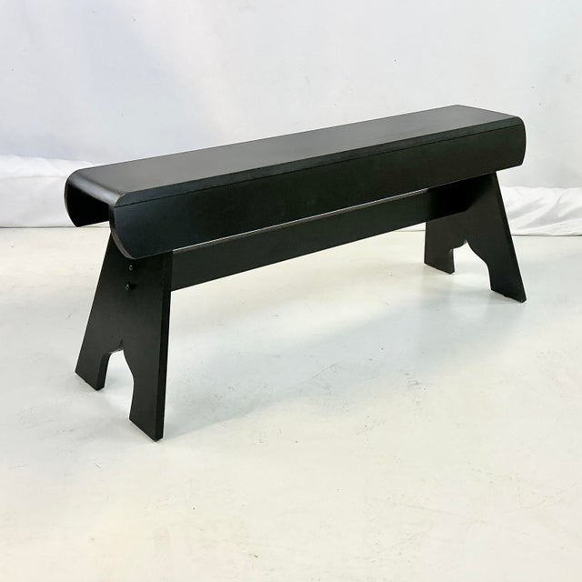 Black Vintage Americana Farmhouse Boho Chic Rustic Amish Style Bench For Sale - Image 8 of 11