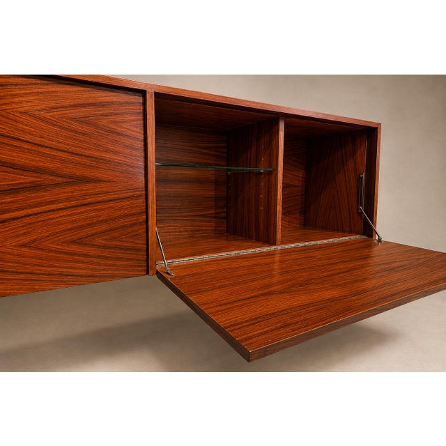 Brazilian Modern Floating Bar / Sideboard in Hardwood by Carlo Hauner, 1950s For Sale - Image 15 of 18