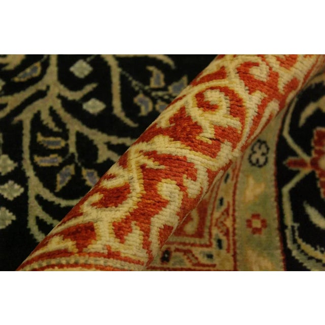 1980s Semi Vintage Kenny Black/Green Turkish Hand-Knotted Rug -5'0 X 6'5 For Sale - Image 4 of 8