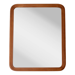 Antique Beveled Glass Wood Frame Mirror