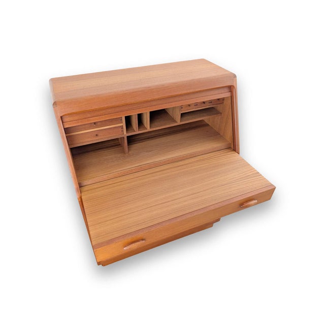 Mid-Century Danish Secretary Desk in Teak from Dyrlund For Sale - Image 5 of 13