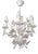 Vintage French Five Candle Chandelier with Pink Flowers by Massive, 1970s For Sale