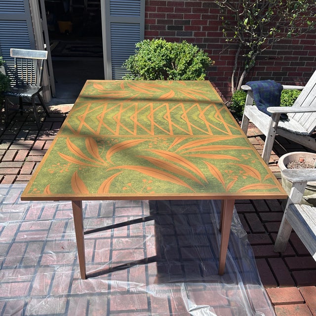 Mid 20th Century Mid 20th Century Artist Painted Drop Leaf Henkel Harris Table For Sale - Image 5 of 12