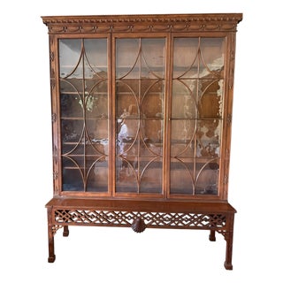 Breakfront Display Cabinet/ Bookcase- Signature Piece by Baker Furniture, Stately Home Collection Vintage For Sale