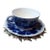 1950s Vinranka Sweden Flow Blue Tea Cup With Saucer Set For Sale