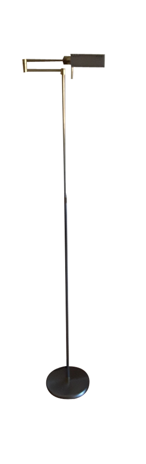 Vintage Adjustable Floor Lamp in Chrome-Plated Metal & Brass, 1980s