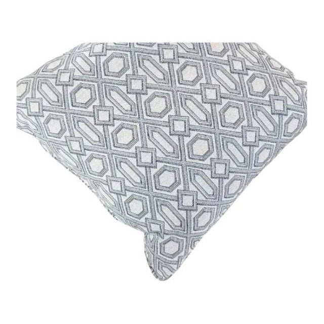 Pair 24'' Blue&White Geometric Pillows For Sale - Image 4 of 5