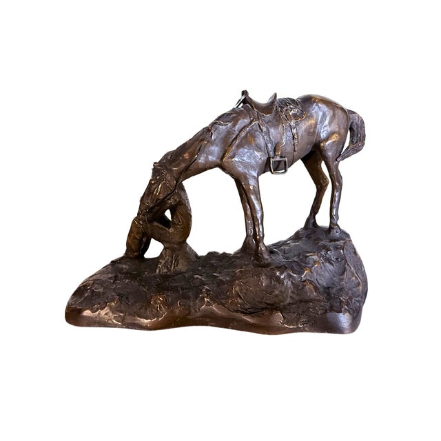 Vintage Bronze Sculpture of Cowboy W/Horse**James Earle Fraser**OBO** For Sale In Denver - Image 6 of 8