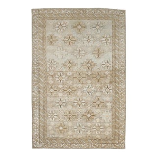 Early 20th Century Light Green Caucasian Rug - 3'1" x 4'4" For Sale