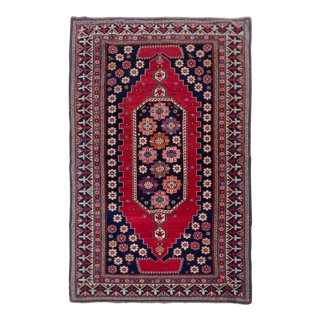 Antique Shahnazari Shirvan Caucasian Rug 3'9" X 6'4" Circa 1870 For Sale