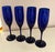 Deep cobalt blue champagne flutes. Set of Four (4). Elegant and vibrant, these champagne flutes are wonderful addition to...