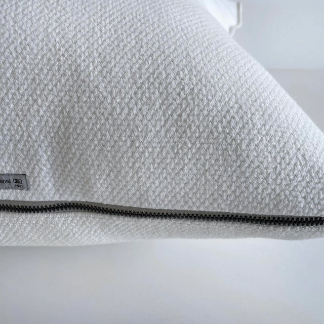 French White Linen Euro Pillow For Sale - Image 4 of 6