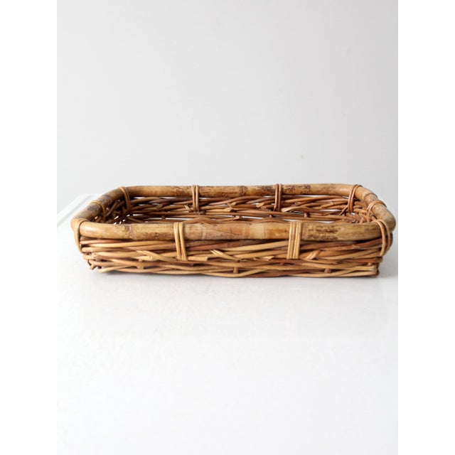 Vintage Woven Rattan Tray For Sale - Image 4 of 9