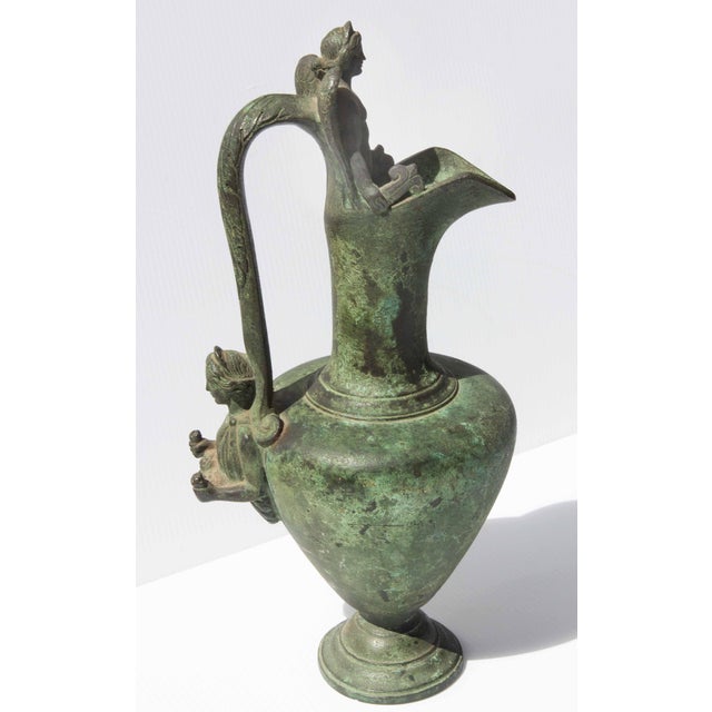 Grand Tour 19th C. Grand Tour Bronze Ancient Roman Ewer For Sale - Image 3 of 8