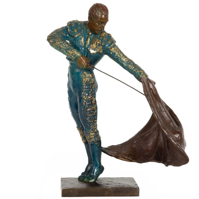 MALVINA HOFFMAN United States, 1885-1966 "Matador with Cappo” (1953 Lost-wax cast, polychromed and patinated bronze |...