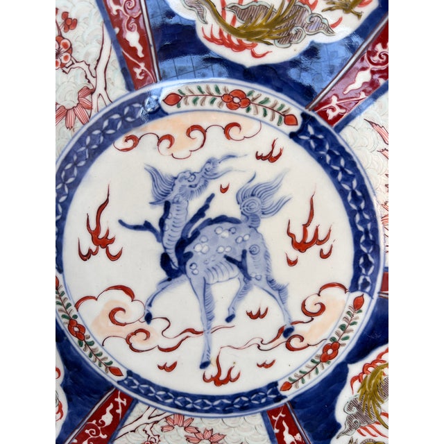 Antique 19th Century Large Japanese Imari Hand-Painted Porcelain Charger 18in For Sale - Image 17 of 17