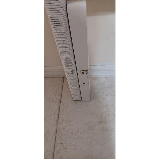 White Wicker Rattan Twin Headboard Henry Link Style 41"W x 43" H x 2" D