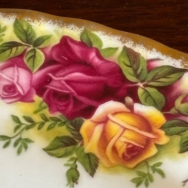 Ceramic Vintage English Bone China Handled Serving Plate For Sale - Image 7 of 13