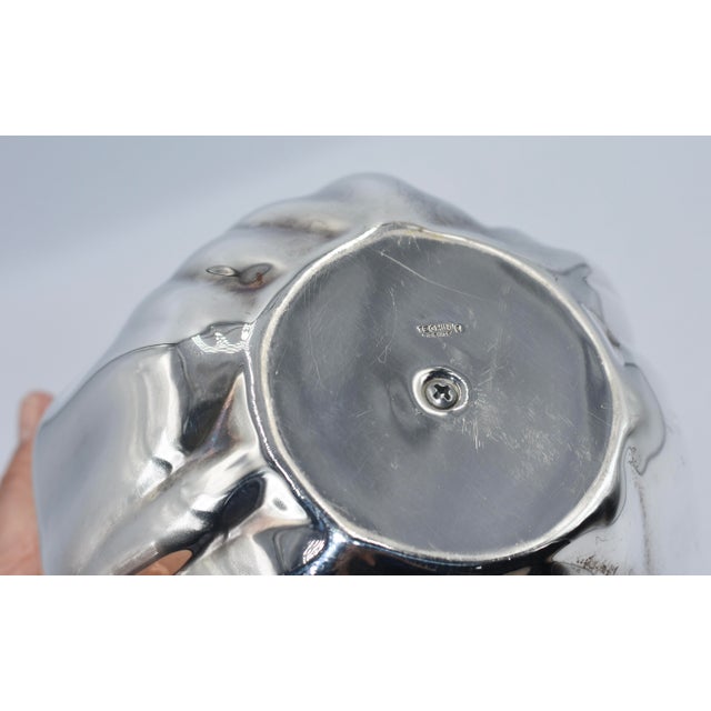 Silver Vintage Silver Plated Pumpkin Ice Bucket by Teghini, Firenze, Italy Circa 1970 For Sale - Image 8 of 14