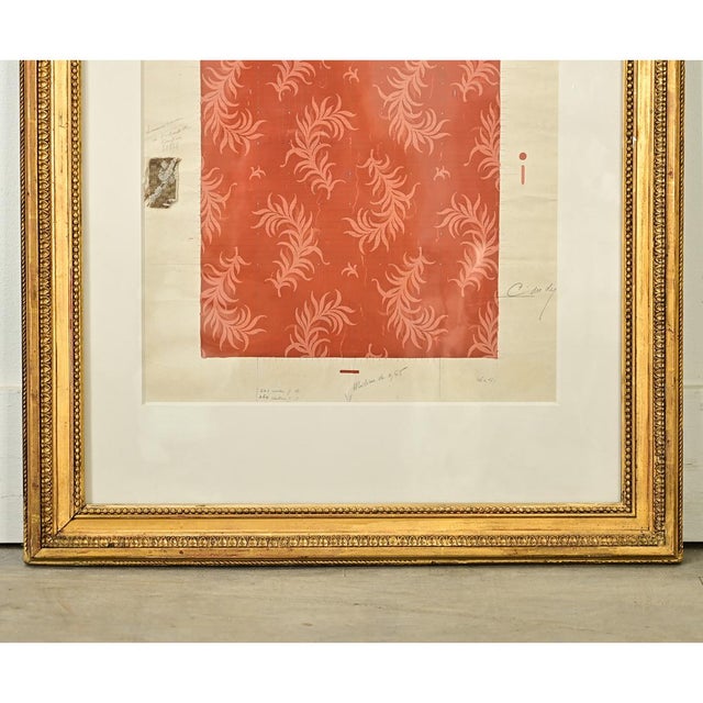 19th Century French 19th Century Framed Fabric Design Sample For Sale - Image 5 of 10