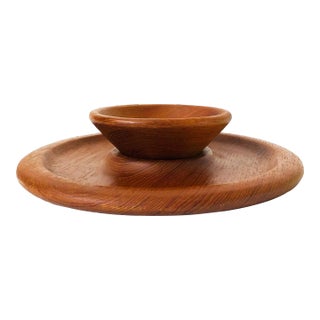 Teak Chip and Dip Tray For Sale