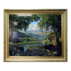 Vintage Bradley Elsberry Landscape Ori Oil Painting on Canvas Hand Signed
