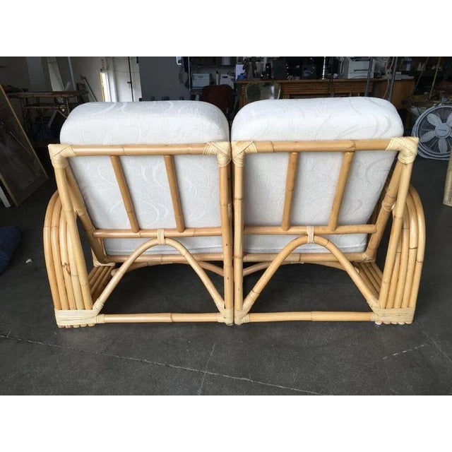 Wood Restored Paul Laszlo Rattan Four Strand Sectional Settee Sofa For Sale - Image 7 of 10