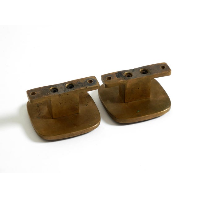 Mid-Century Modern Double-Sided Door Handles in Heavy Bronze, 1960s, Set of 2 For Sale - Image 15 of 18