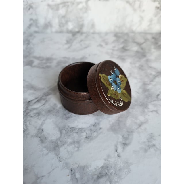 Vintage Asian Hand Painted Trinket Box For Sale - Image 4 of 11