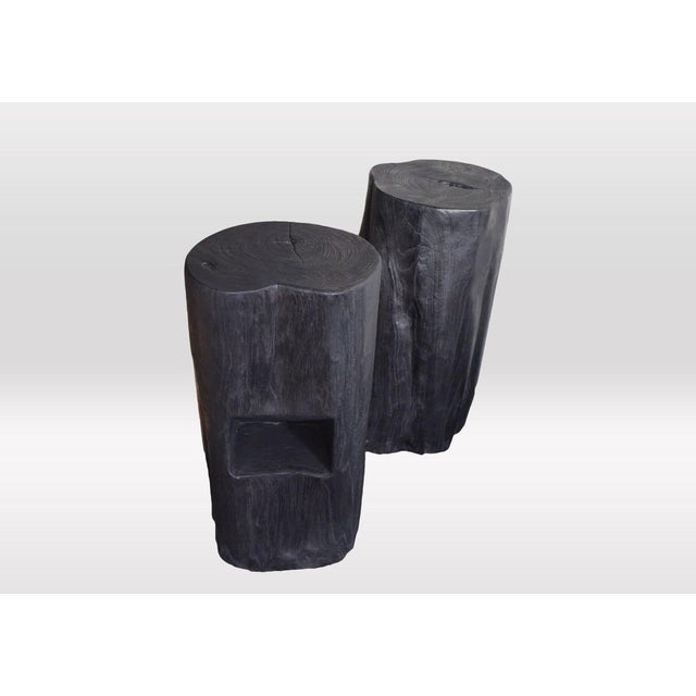 2010s Andrianna Shamaris Teak Wood Bar Stool For Sale - Image 5 of 5