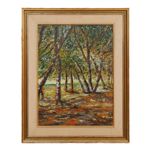 20th Century Impasto Forest Painting