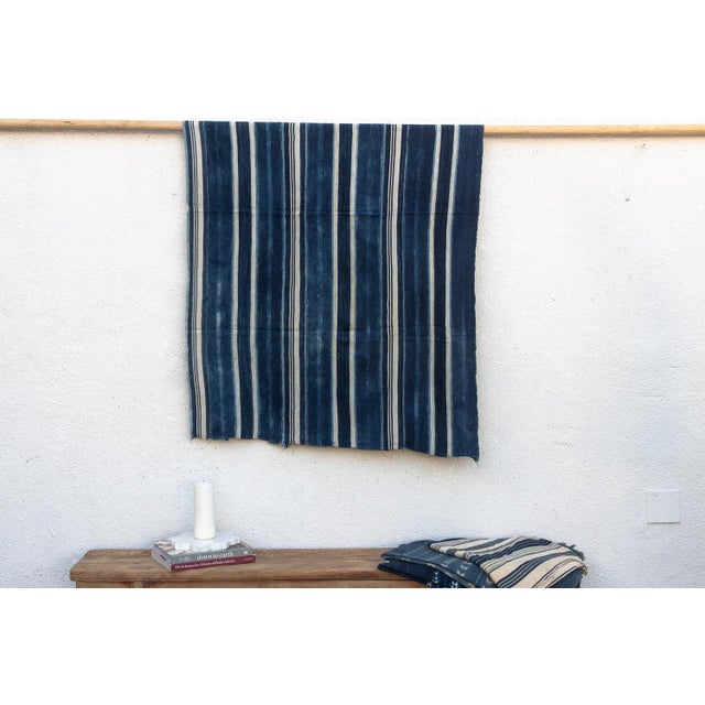 Vintage African Mossi "White Volta" Indigo Throw For Sale In Los Angeles - Image 6 of 6