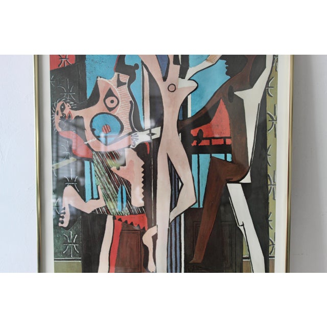 Metal Pablo Picasso Retrospective 1980 Moma New York Vintage Framed Poster For Sale - Image 7 of 13