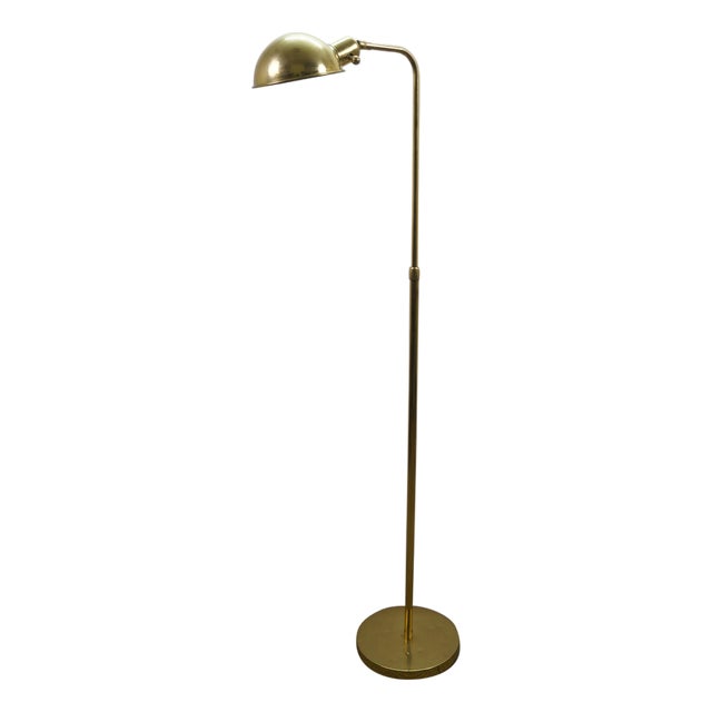 Vintage Brass Adjustable Apothecary Library Pharmacy Reading Floor Lamp 56" For Sale