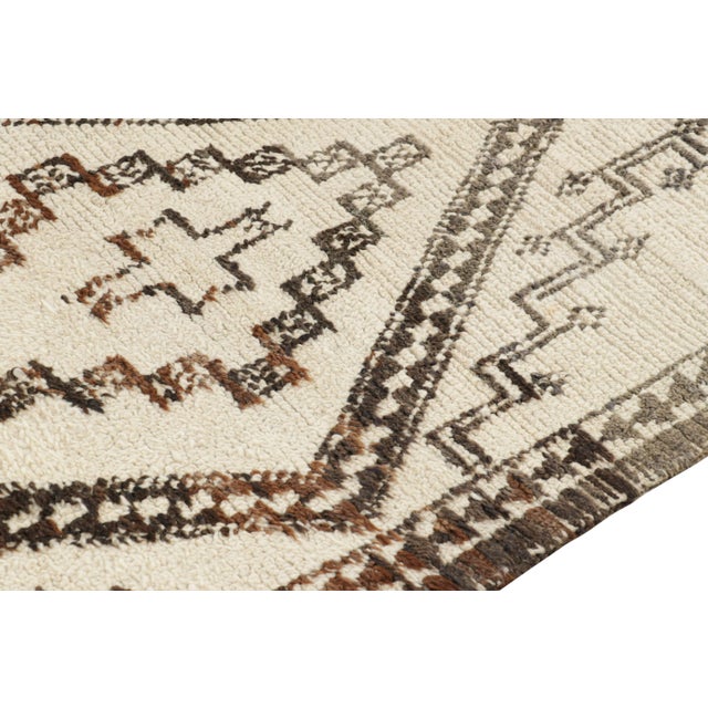 Vintage Moroccan Rug in Beige With Brown Diamond Medallions, From Rug & Kilim For Sale In New York - Image 6 of 7