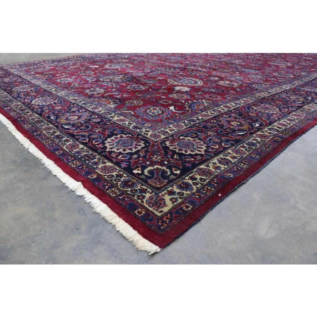 Antique Persian Mashhad Rug - 12'00 X 19'07 For Sale In Dallas - Image 6 of 9