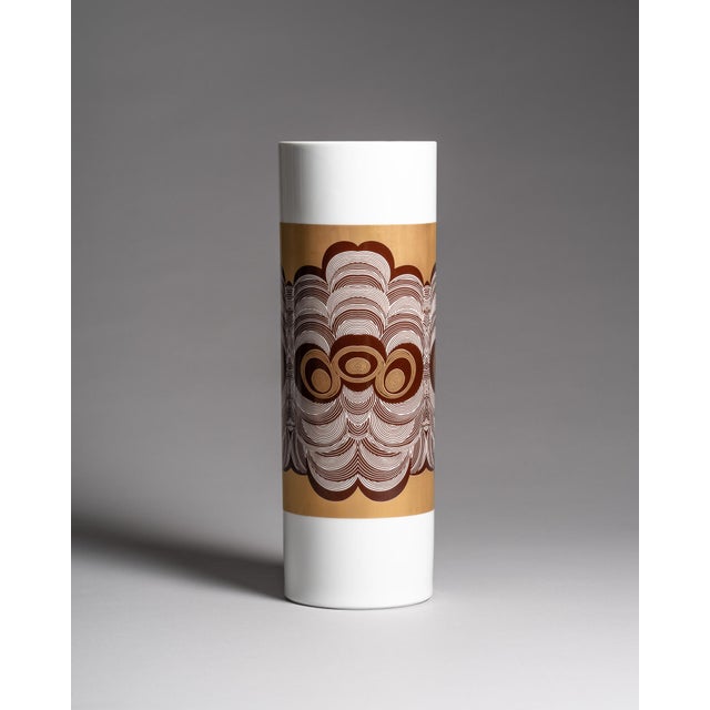 Ceramic Op Art Gold Porcelain Vase from K&A Krautheim, Germany, 1980s For Sale - Image 7 of 7