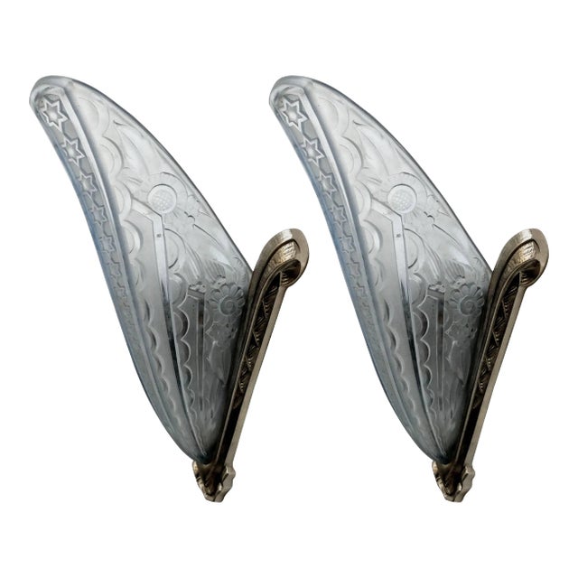 French Art Deco Wall Sconces signed by Donna - a Pair For Sale