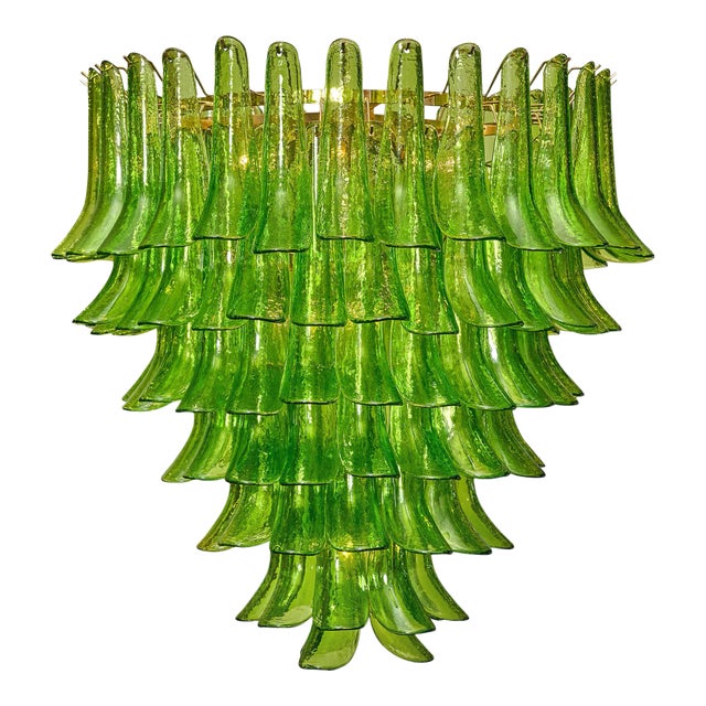 Green Murano Glass “Selle” Chandelier For Sale