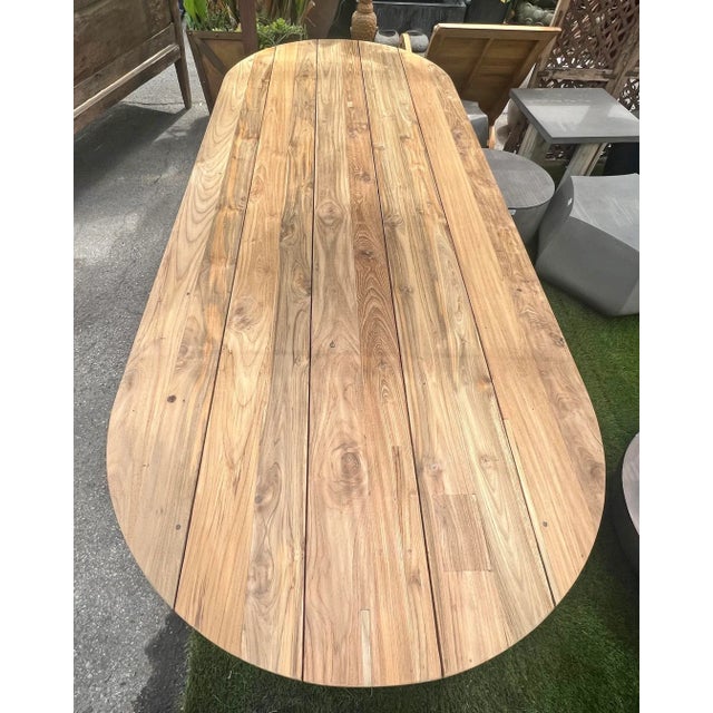 Vintage Oval Teak Outdoor Dining Table For Sale - Image 4 of 5