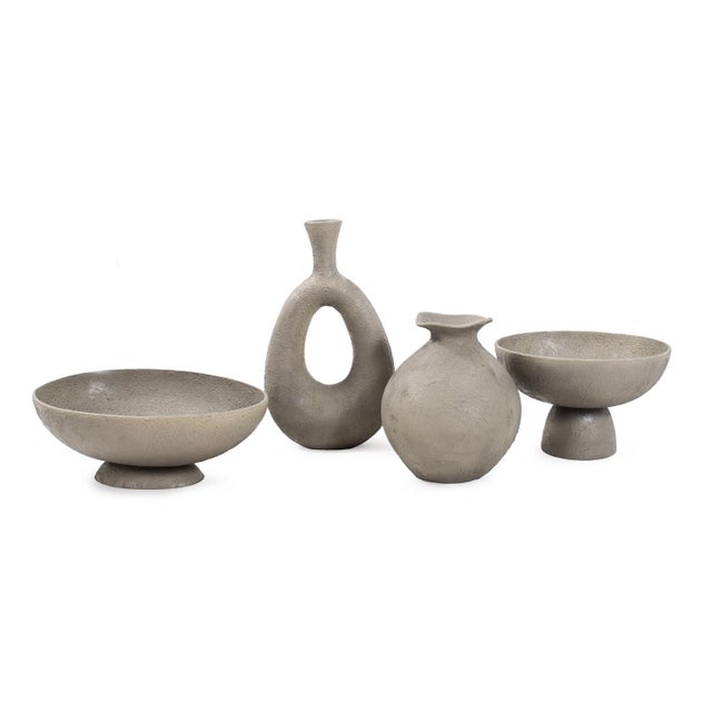 Textured Blanton Taupe Round Bowl For Sale In Chicago - Image 6 of 8