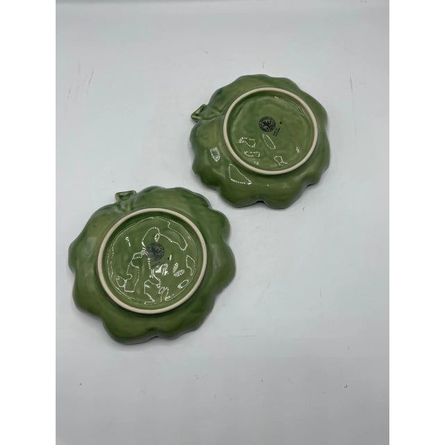 Bordallo Pinheiro Bordallo Pinheiro Cabbage Pair Hor D’oeuvre/ Serving Pieces Circa 1960s For Sale - Image 4 of 5
