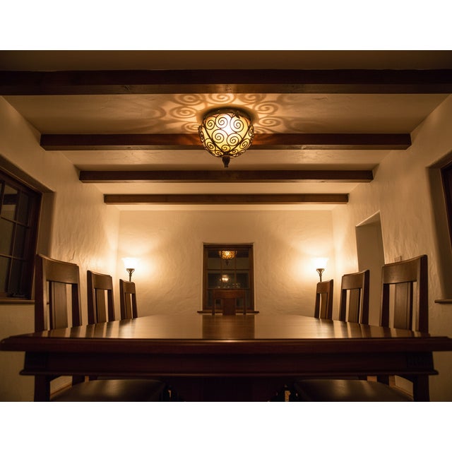 Museum-Quality Art Deco Ceiling Light — In the Style of Edgar Brandt & Daum Nancy A spectacular ceiling fixture capturing...