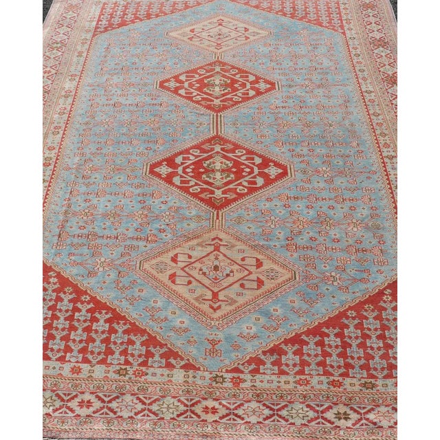 Antique Persian Qashqai Shiraz Tribal Rug with Latch Hooked Diamond Design. Keivan Woven Arts / rug EMB-9568-P13587,...