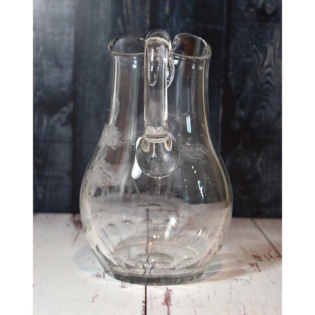 Mid 20th Century Mid 20th Century Kenyan-African by Queen Lace Large Rino Crystal Pitcher 62 Oz Safari Lover For Sale - Image 5 of 14