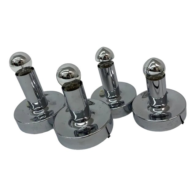 Space Age Chrome Bedside Lamps, 1970s, Set of 2 For Sale